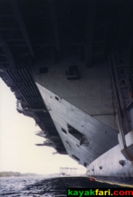View underneath the USS Eisenhower aircraft carrier (back when you could do that kinda-thing)