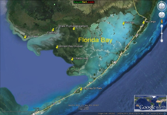 Florida Bay Kayak Everglades kayakfari Camp Flex Maslan mud flats low tide satellite