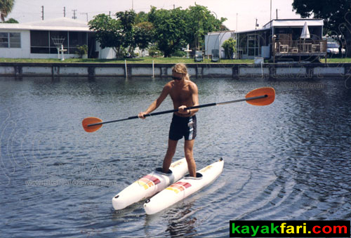 Florida kayakfari split kayak miami shoe Adventure Art Fitness shred kayakfari.com Flex Maslan walk on water ski