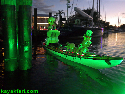 kayakfari Seminole Winterfest Boat Parade Ft Lauderdale Florida flex maslan kayak canoe alien Christmas lights Boca Raton 2014