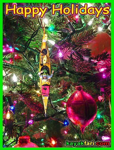 Flex Maslan kayakfari christmas tree kayak ornament lights Holidays paddle xmas santa happy new year yuletide