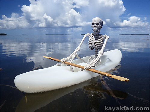 Flex Maslan kayakfari everglades florida bay kayak halloween art photography sky paddle skeleton humor dead