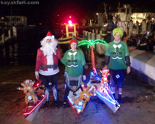 flex maslan Boca Raton Kayak Christmas kayakfari parade Holidays lights Winterfest paddle Santa Claus alien