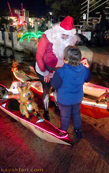 flex maslan Boca Raton Kayak Christmas kayakfari parade Holidays lights Winterfest paddle Santa Claus alien