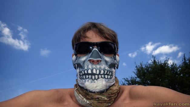 Flex Maslan kayak sun face protector kayakfari fantom mask everglades shade sunburn breathe skull florida hot paddle