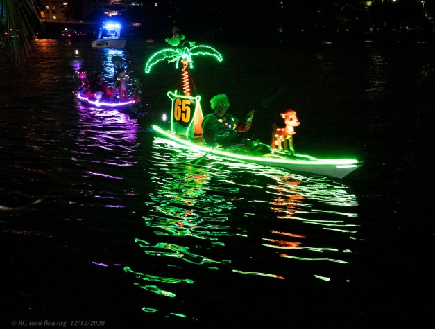 RG Iossi fksa.org Pompano Beach Kayak Christmas boat parade kayakfari Holidays lights LED paddle photography alien 2020