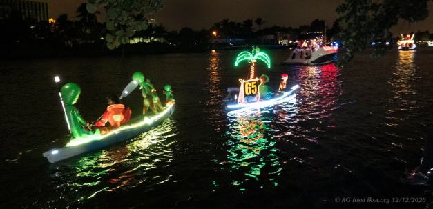 RG Iossi fksa.org Pompano Beach Kayak Christmas boat parade kayakfari Holidays lights LED paddle photography alien 2020