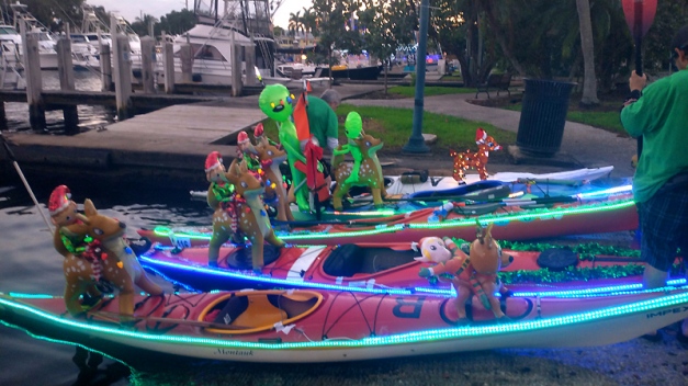 Flex Maslan Kayak Winterfest Boat Parade Christmas lights LED kayakfari Ft Lauderdale Holidays paddle photography alien 2022